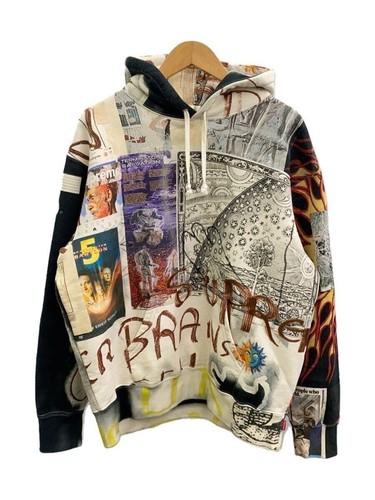 Felpa Supreme con cappuccio M cotone panna fantasia completa usata