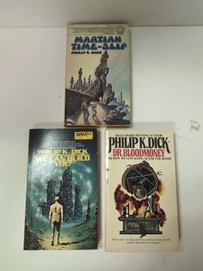 Philip K. Dick lot of 3 vintage paperbacks Bloodmoney, Time-Slip, Build You - Picture 1 of 3