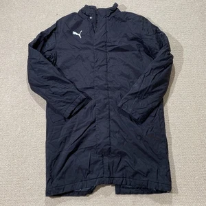 Puma Jacket Mens Medium Black Longline Football Rain Coat Sports - Picture 1 of 13