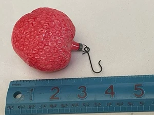 Antique Vintage Unsilvered Glass STRAWBERRY Embossed Christmas Ornament Germany - Picture 1 of 6