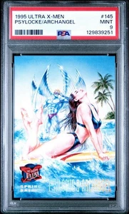 1995 Fleer Ultra Psylocke Archangel #145 Spring Break Marvel Rare PSA 9 Mint - Picture 1 of 2