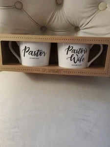 Pastor & Pastor's Wife Appreciation Gift Set Ceramic Coffee Cups Mugs 16 Oz NEW - Bild 1 von 7
