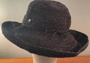 HELEN KAMINSKI Provence 12 Packbar Raffia Strohhut anthrazit - Bild 1 von 4