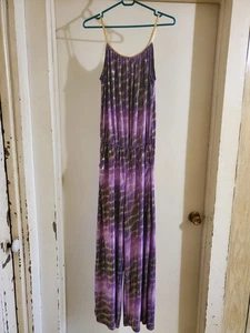 Ace Fashion Women's Halter Jumpsuit Sleeveless Wide Leg Metallic  Purple  Size L - Picture 1 of 20
