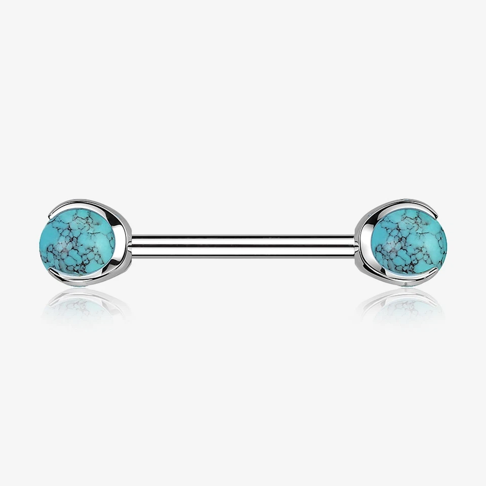 Par de barra de pezón roscada internamente con punta de garra de piedra de titanio para implantes 14 g Foto 1 de 1