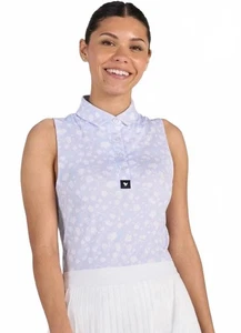 Bad Birdie Baby Lush Floral Polo Shirt Sleeveless Golf Women's Size Medium NWT - Picture 1 of 6