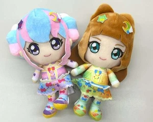 Bandai Fluffy Reamer Chibi Plush Set Aikatsu Akko & Kirara Used - Picture 1 of 10