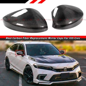 FOR 2022-25 HONDA CIVIC CARBON FIBER REPLACEMENT SIDE MIRROR COVER CAP W/O LIGHT - Picture 1 of 6