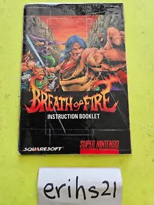 Breath of Fire 1 SNES Super Nintendo I SOLO MANUAL Folleto de instrucciones Auténtico - Imagen 1 de 5