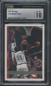 1997 TOPPS #123 MICHAEL JORDAN CSG 10 CHICAGO BULLS HOF - Picture 1 of 2