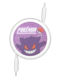 Pokemon Gengar PD60W Szybkie ładowanie Chowany kabel USB-C USB2.0 Japonia 1m Kołowrotek - Zdjęcie 1 z 12