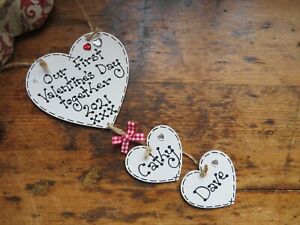 Personalised Valentine's Day Heart Gift 1st Valentine's Together Plaque Love