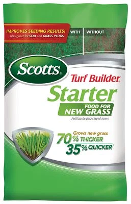	Comida de inicio Scotts Turf Builder para hierba nueva 15 lb. - Fertilizante para césped	 Foto 1 de 4
