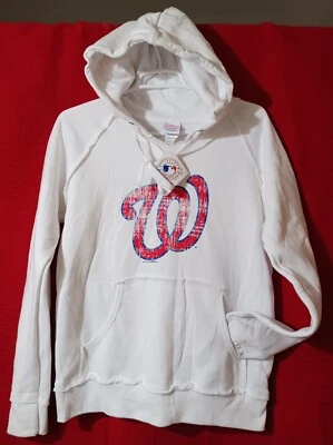 Washington Nationals White Pullover Hooded Sweater Unisex MLB 5th & Ocean Small - Image 1 of 4