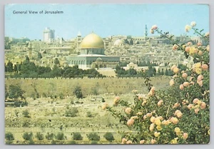 Jerusalén Israel, horizonte de la ciudad, cúpula de la roca, postal vintage - Imagen 1 de 2