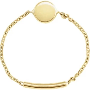 Kettenscheibenring winzig stapelbar 14K massiv gelbgold neu Trend - Bild 1 von 3