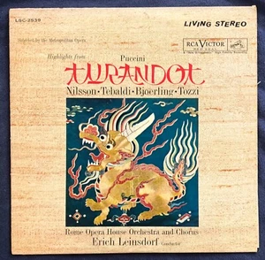 PUCCINI : Highlights from TURANDOT - 1961 LP LSC-2539 - Fast Shipping - Imagen 1 de 2
