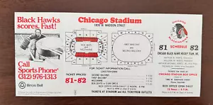 1981-82 Chicago Blackhawks - Pocket Schedule / Calendar - NHL Hockey - Flat - Picture 1 of 2