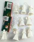 Zestaw 10 aniołów ozdoby świąteczne, 2" ceramiczne białe