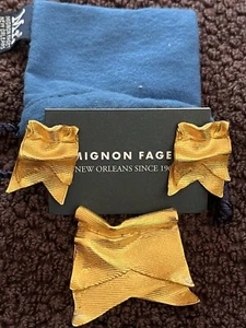 Hard to find set: retired Mignon Faget vermeil Banner brooch and clip earrings - Picture 1 of 8