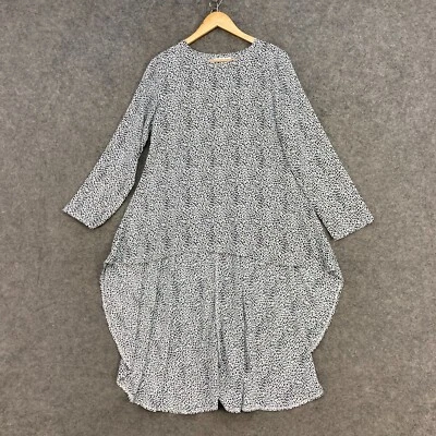 Grace & Co Womens Tunic Top Size 10 Black White Long Sleeve Round Neck 6119 Foto 1 de 4