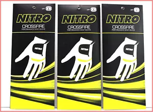 3 GLOVES - Nitro CROSSFIRE Performance Golf GLOVE -Mens LEFT Hand LARGE 🌟NEW🌟 - Picture 1 of 8