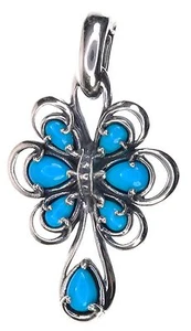 Carolyn Pollack Turquoise Sterling Silver Enhancer - Picture 1 of 2