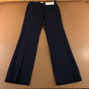 Etcetera Womens 10 Deep Navy Linen Blend High Rise Pocketed Bootcut Pants NWT - Picture 1 of 14