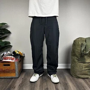 Y2K baggy retro Nike track pants 2000s loose fit wide legged black Medium - Picture 1 of 8
