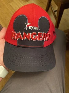 Texas Rangers Disney Mickey Mouse Ears New Era Hook & Loop Baseball Cap Toddlers - Picture 1 of 8