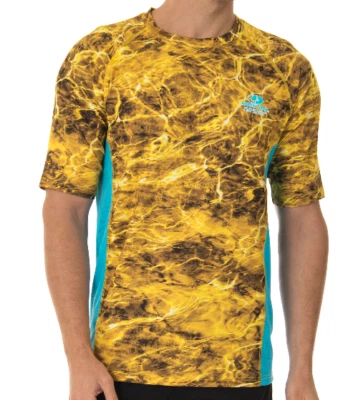 Mens Short Sleeve No Fly Zone Fishing Mossy Oak Elements Yellowfin Camo T-Shirt  - Image 1 of 4