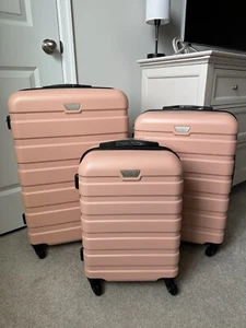 Coolife 3-Piece Pink Luggage Set - Picture 1 of 3