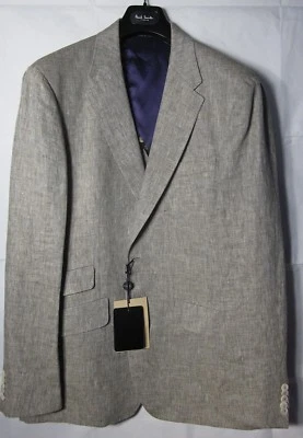 PAUL SMITH'S ABBY ROAD: TRAJE DELGADO DE LINO TONO AVENA DE 2 BOTONES PARA HOMBRE 54/44 EE. UU. Foto 1 de 4