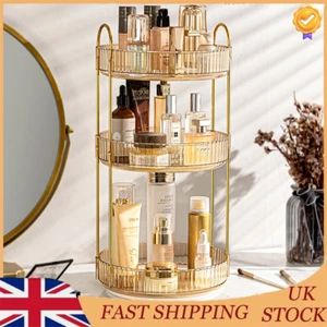 360° Storage Makeup Cosmetic Perfume Rotating Organiser Stand Tier Display Shelf - Picture 1 of 21
