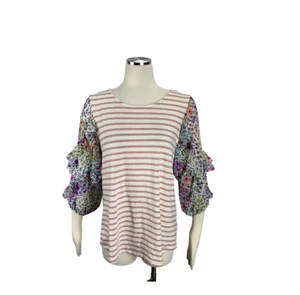 ODDY Medium Boutique Bluse Blumen Rüschenärmel T63440 romantisch - Bild 1 von 4