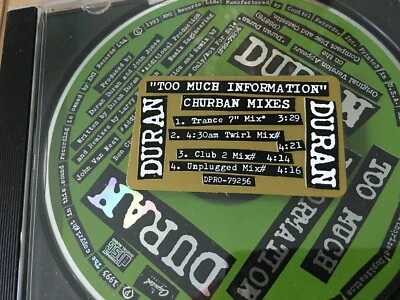 DURAN DURAN Too Much Information UNPLAYED 4 MIX PROMO CD ONLY DPRO 79256 - Image 1 of 2