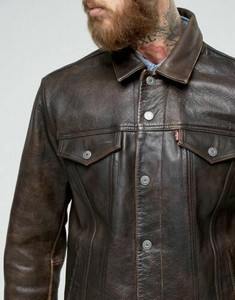 levis trucker leather