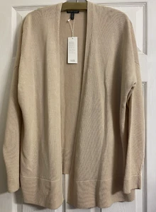 NWT $248 Eileen Fisher Natural Organic Linen Simple Cardigan Large - Picture 1 of 4