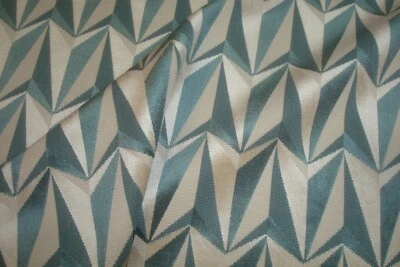 1 of 4 yds Romo Velvet Fabric Origami Rockets Seafoam Modern Upholstery 54"w BTY - Image 1 of 4