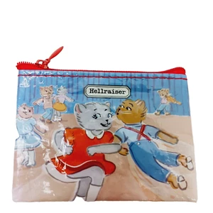 Monedero Q azul tarjeta de regalo de crédito cuadrado gato bailarín polka país occidental bolso - Imagen 1 de 2