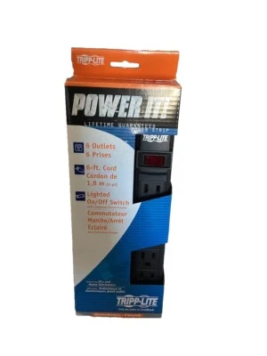 TRIPP LITE 6 Foot Power Strip 6 Outlets (PS66B) BRAND NEW-Free Shipping - Image 1 of 4