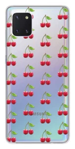 Coque en silicone imprimée compatible Samsung Galaxy A81 Cerises Gris - Photo 1 sur 3