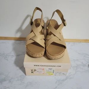 Sandalias de cuña Yoki Bone, talla 11. Nuevo en caja - Imagen 1 de 5