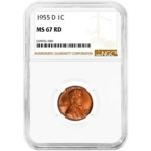 1955-D Lincoln Wheat Cent NGC MS67RD - Picture 1 of 3