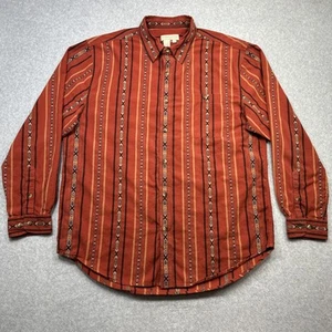 The Territory Ahead Shirt XL Rust Orange Aztec Stripe Southwest Retro Casual - Picture 1 of 11