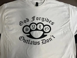 God Forgives Support Your Local Outlaws Motociclista Motocicleta MC Camiseta Outlaw - Imagen 1 de 1