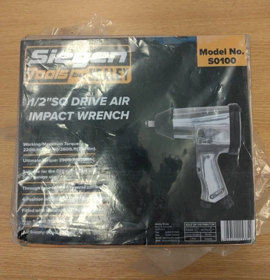 Siegen Tools By Sealey 1/2" Sq Drive Air Impact Wrench S0100 - Image 1 of 4