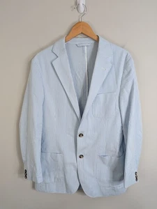 Vineyard Vines Blazer Men's 38R Blue Single Breasted Striped Cotton Blend - Picture 1 of 12