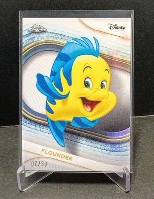 2025 Topps Chrome Disney /30 FLOUNDER #60 - White Ref - THE LITTLE MERMAID Ariel - Image 1 of 4