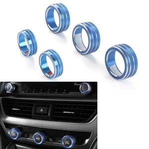 5pcs Blue Knob Ring Cover For Honda Accord 10th Generation 2018-2022 - Picture 1 of 9